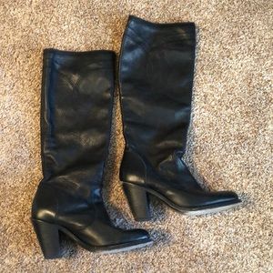 Frye black leather boots